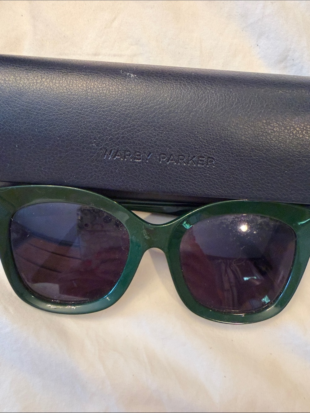 Warby Parker Green Acetate Oversized Sunglasses